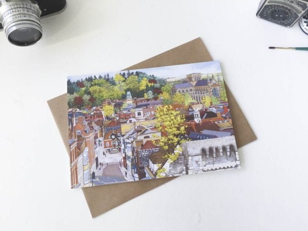 Winchester From the Westgate Greeting Card - Illustration by Jonathan Chapman