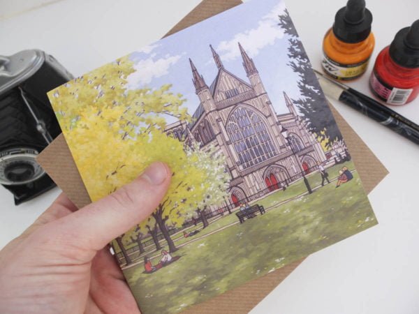 Winchester Cathedral in Spring Greeting Card