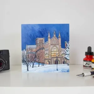 Winchester by Cathedral Light Greeting Card