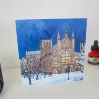 Winchester by Cathedral Light Greeting Card