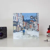 Snow on the High Street Greeting Card