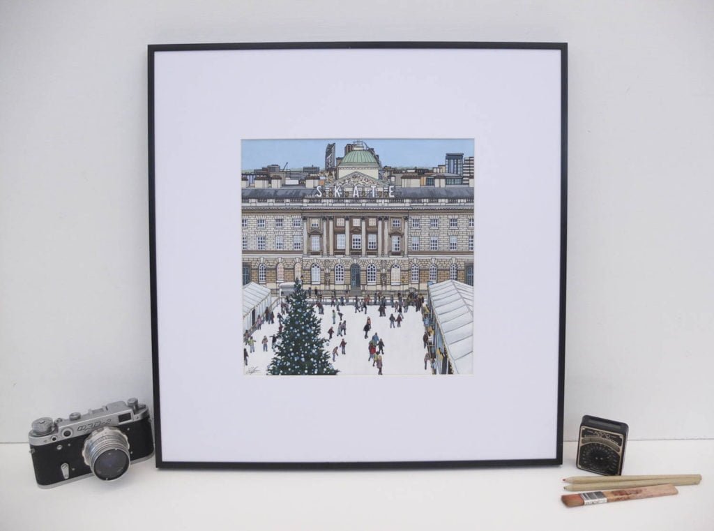 Skate Somerset House Painting by Jonathan Chapman