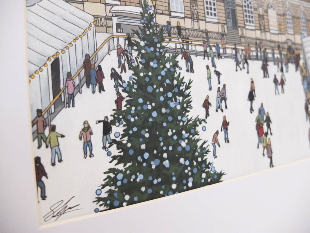 Skate Somerset House Painting by Jonathan Chapman