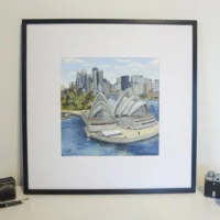 Sydney Opera House original painting by illustrator Jonathan Chapman