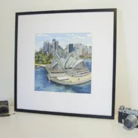 Sydney Opera House original painting by illustrator Jonathan Chapman