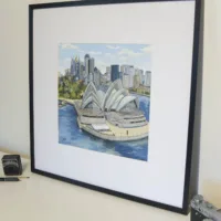 Sydney Opera House original painting by illustrator Jonathan Chapman