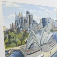 Sydney Opera House original painting by illustrator Jonathan Chapman