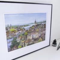 Zurich Rooftops limited edition print by Jonathan Chapman