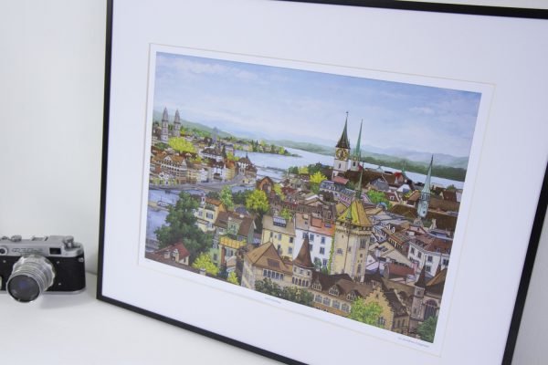 Zurich Rooftops limited edition print by Jonathan Chapman