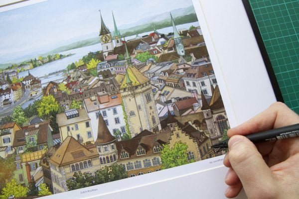 Zurich Rooftops limited edition print by Jonathan Chapman