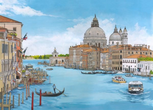 The Grand Canal Venice Illustration by Jonathan Chapman