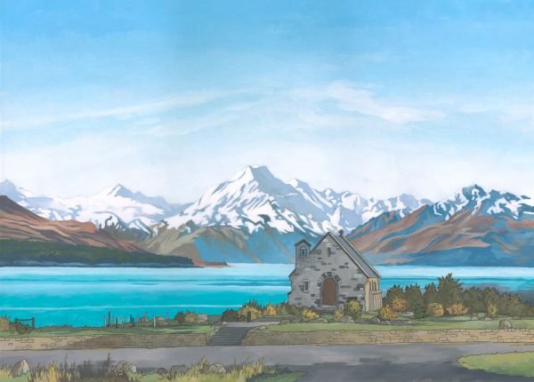 Lake Tekapo New Zealand Illustration by Jonathan Chapman