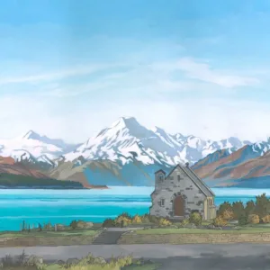 Lake Tekapo New Zealand Illustration by Jonathan Chapman