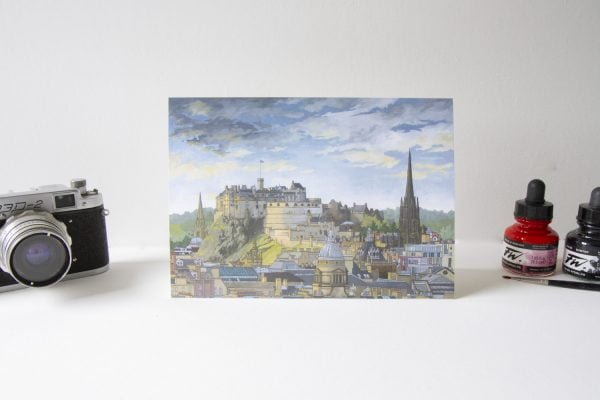 Edinburgh Castle Greeting Card - Illustration by Jonathan Chapman