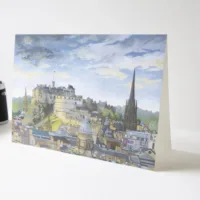 Edinburgh Castle Greeting Card - Illustration by Jonathan Chapman