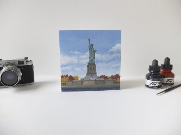 Statue of Liberty Greeting Card - Illustration by Jonathan Chapman