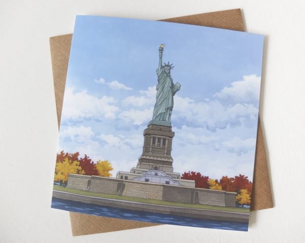 Statue of Liberty Greeting Card - Illustration by Jonathan Chapman