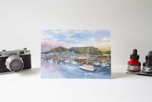 V&A Waterfront Cape Town Greeting Card - Illustration by Jonathan Chapman