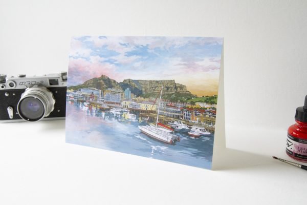 V&A Waterfront Cape Town Greeting Card - Illustration by Jonathan Chapman