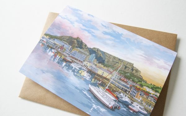 V&A Waterfront Cape Town Greeting Card - Illustration by Jonathan Chapman