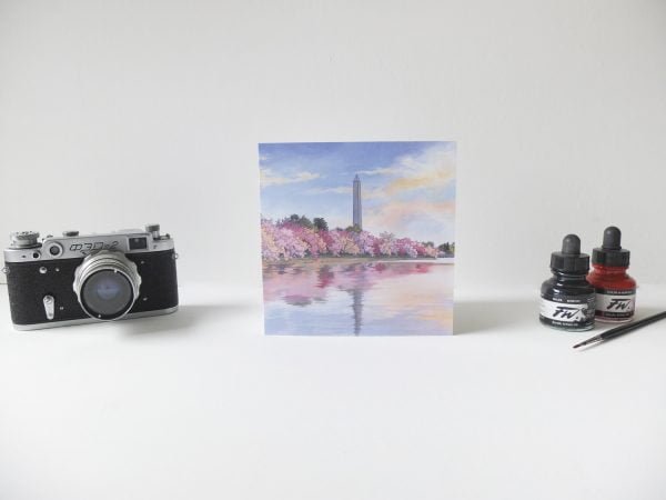 Washington Monument Greeting Card - Illustration by Jonathan Chapman