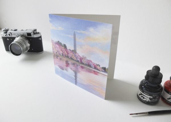 Washington Monument Greeting Card - Illustration by Jonathan Chapman