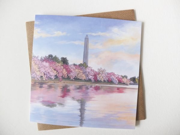 Washington Monument Greeting Card - Illustration by Jonathan Chapman