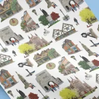 Winchester Wrapping Paper - Illustration by Jonathan Chapman