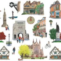 Winchester Wrapping Paper - Illustration by Jonathan Chapman