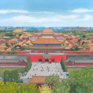 The Forbidden City Beijing - Illustration by Jonathan Chapman