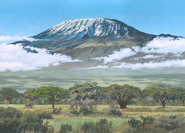 Kilimanjaro Tanzania - Illustration by Jonathan Chapman