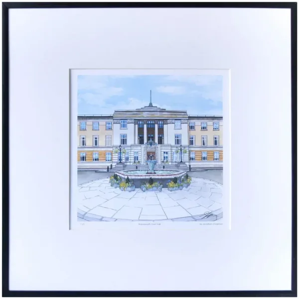 Wandsworth Town Hall Limited Edition Print - Illustration by Jonathan Chapman