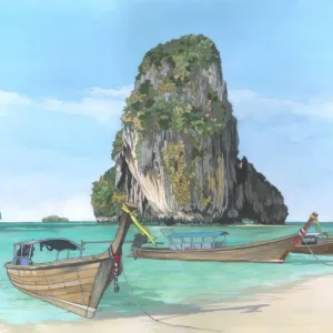 Railay Beach Thailand - Illustration by Jonathan Chapman