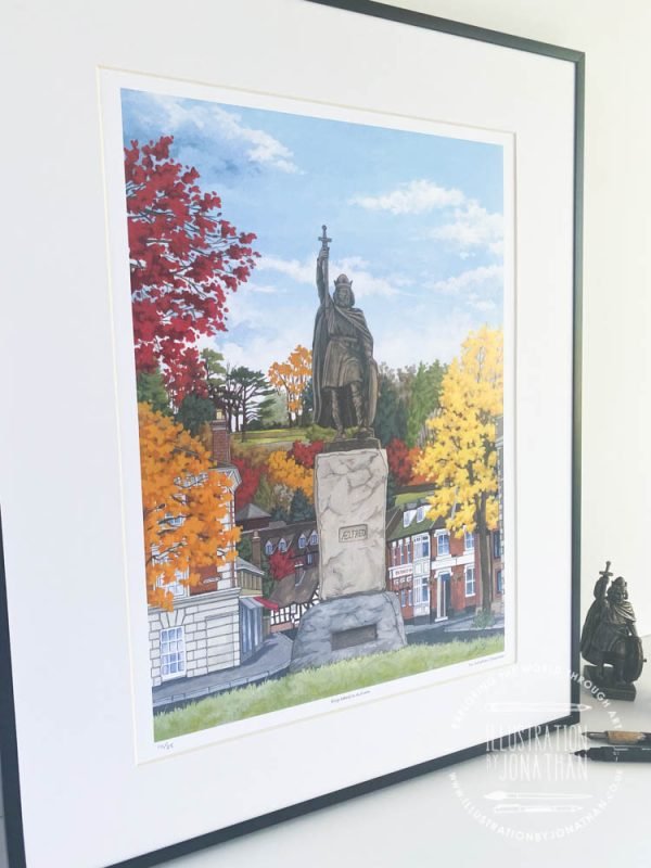 King Alfred in Autumn Limited Edition Print - Illustration by Jonathan Chapman