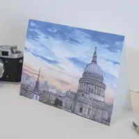 St Pauls Cathedral at Dusk Greeting Card - Illustration by Jonathan Chapman