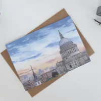 St Pauls Cathedral at Dusk Greeting Card - Illustration by Jonathan Chapman