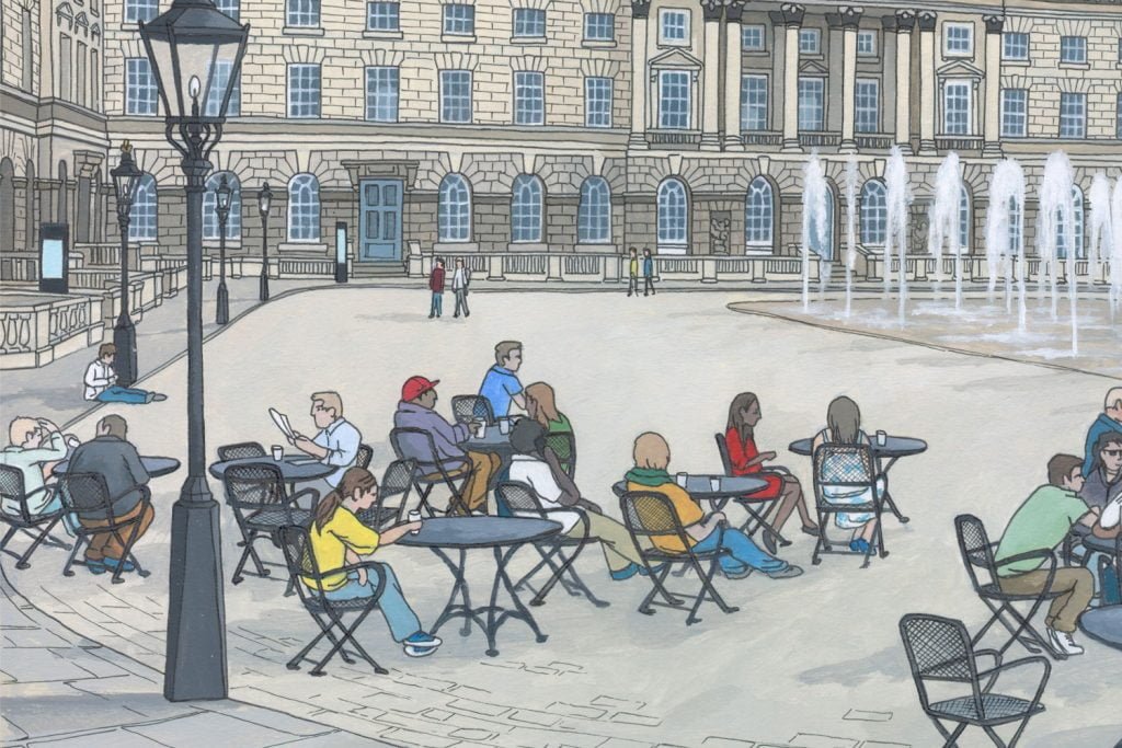 Somerset House in Summer - Illustration by Jonathan Chapman