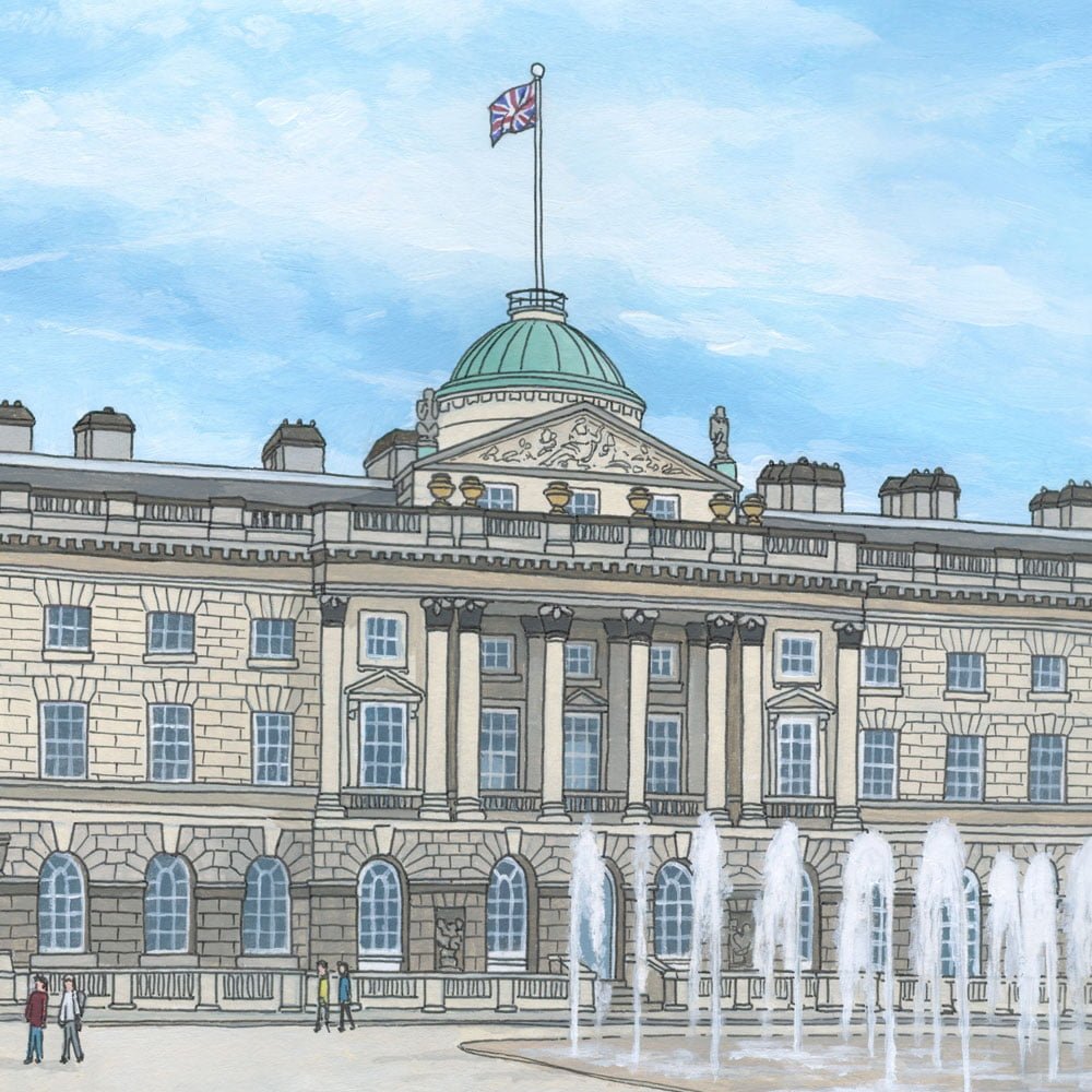 Somerset House in Summer - Illustration by Jonathan Chapman