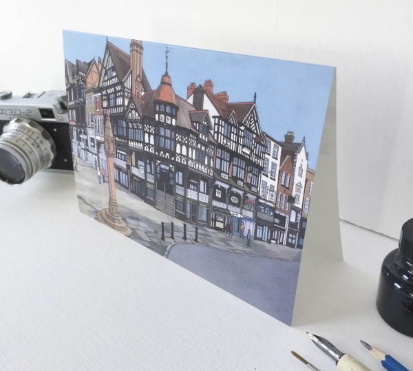 Chester Rows Greeting Card - Illustration by Jonathan Chapman