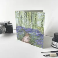 Bluebell Woods Greeting Card - Illustration by Jonathan Chapman