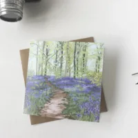 Bluebell Woods Greeting Card - Illustration by Jonathan Chapman