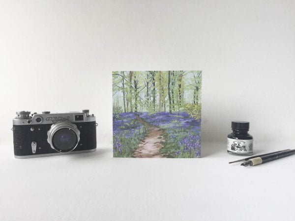 Bluebell Woods Greeting Card - Illustration by Jonathan Chapman