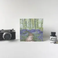 Bluebell Woods Greeting Card - Illustration by Jonathan Chapman