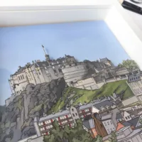 Edinburgh Castle Diorama - Illustration by Jonathan Chapman