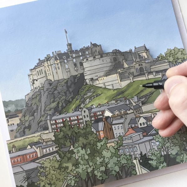 Edinburgh Castle Diorama - Illustration by Jonathan Chapman