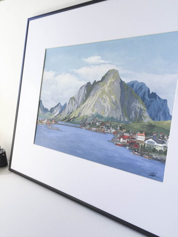 Lofoten Islands Norway Original Painting - Illustration by Jonathan Chapman