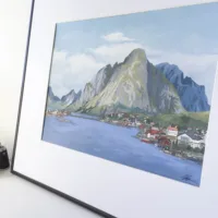 Lofoten Islands Norway Original Painting - Illustration by Jonathan Chapman