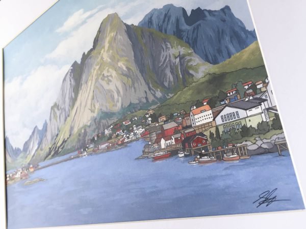 Lofoten Islands Norway Original Painting - Illustration by Jonathan Chapman