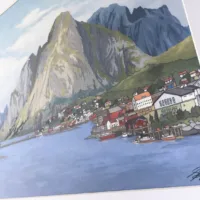 Lofoten Islands Norway Original Painting - Illustration by Jonathan Chapman