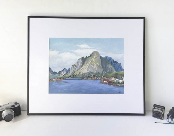 Lofoten Islands Norway Original Painting - Illustration by Jonathan Chapman